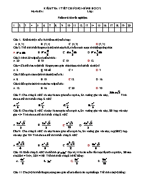 Kiểm tra 1 tiết chương I - Hình học 12